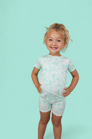 SEAFOAM TIE DYE DREAM SHORT SET