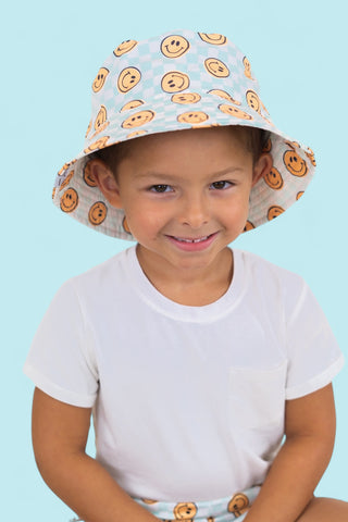 BE HAPPY CHECKERS DREAM BUCKET HAT