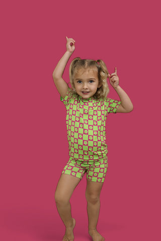 WILD DAISY CHECKERS DREAM SHORT SET