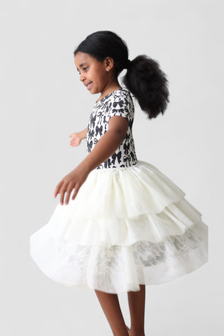 NEUTRAL BOWS DREAM TUTU DRESS