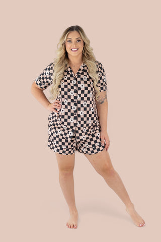 RETRO DAISY CHECKS WOMEN'S DREAM SHORT SET