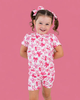 BOW CHECKERED CHARM DREAM SHORT SET