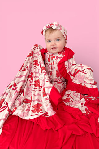 BE MINE BOWS DREAM RUFFLE BLANKET