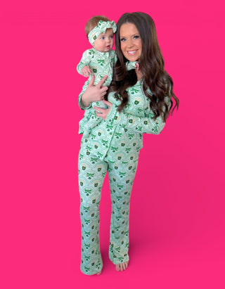 CLOVER & COINS DREAM RUFFLE ROMPER