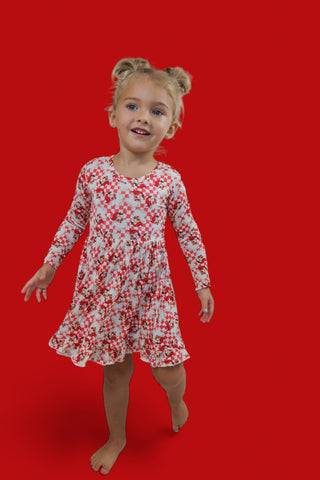 JOLLY SANTA CHECKERS DREAM RUFFLE DRESS