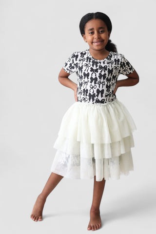 NEUTRAL BOWS DREAM TUTU DRESS