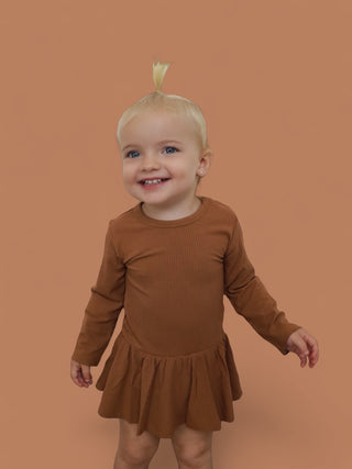 ESPRESSO LONG SLEEVE DREAM BODYSUIT DRESS