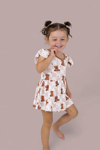 COZY BEAR DREAM CAP SLEEVE BODYSUIT DRESS