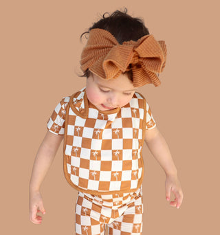 EXCLUSIVE SANDY BEACH CHECKERS DREAM BABY BIB