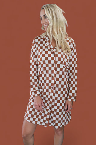 COPPER CHECKERS WOMEN'S DREAM GOWN