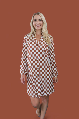 COPPER CHECKERS WOMEN'S DREAM GOWN