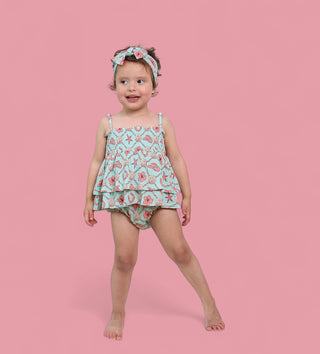 COASTAL COWGIRL DREAM SMOCKED TIERED BODYSUIT DRESS