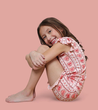 CANDY HEARTS DREAM RUFFLE SHORT SET