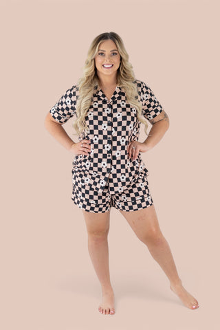 RETRO DAISY CHECKS WOMEN'S DREAM SHORT SET