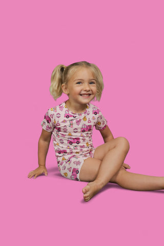 BLAZING BOWS AND HYDRANTS DREAM SHORT SET