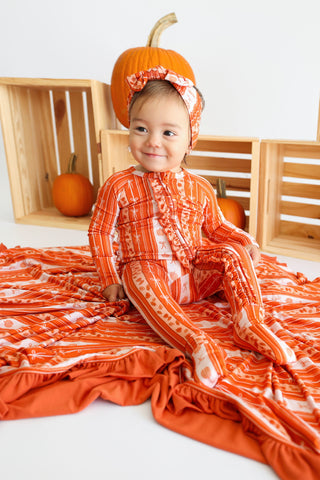 PUMPKIN PATCH BOWS DREAM RUFFLE ROMPER