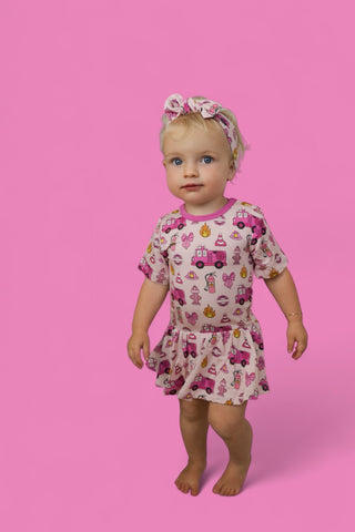 BLAZING BOWS AND HYDRANTS DREAM BODYSUIT DRESS