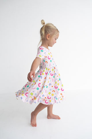 CoComelon x Dream Big Little Co ALPHABET SHORT SLEEVE DREAM RUFFLE DRESS