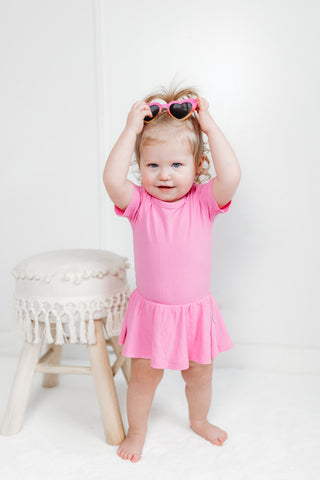 BUBBLEGUM RIB DREAM BODYSUIT DRESS