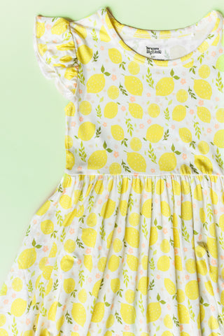 LEMON BLOSSOMS DREAM RUFFLE DRESS