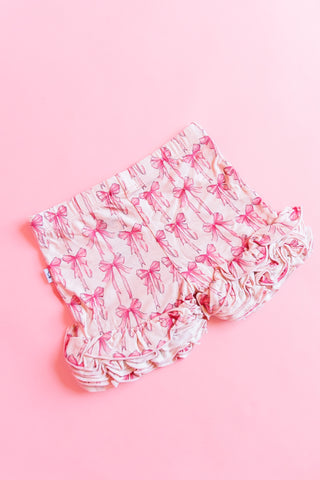 BOW CUTE DREAM RUFFLE SHORTS