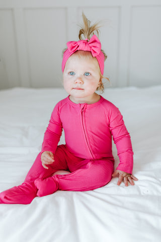 HOT PINK RIB DREAM ROMPER