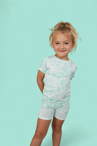 SEAFOAM TIE DYE DREAM SHORT SET