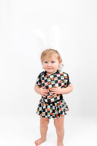 RACING CARROT CHECKERS DREAM BODYSUIT DRESS