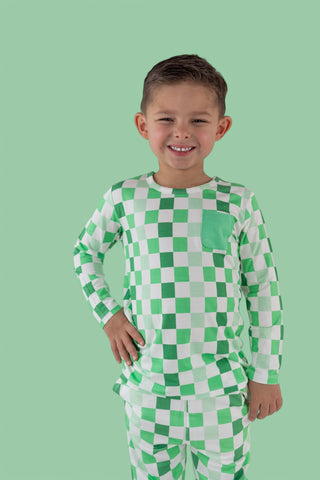 LUCKY CHECKERS LONG SLEEVE DREAM POCKET TEE