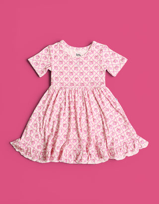VINTAGE CHERRY CHARM DREAM RUFFLE DRESS