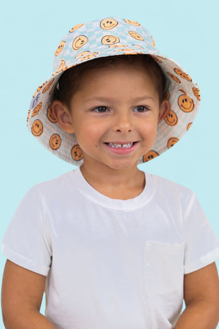 BE HAPPY CHECKERS DREAM BUCKET HAT