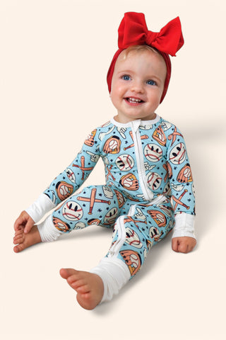 BASEBALL SMILEY DREAM ROMPER