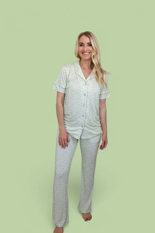 SAGE WAVY CHECKERS WOMEN'S RELAXED FLARE DREAM SET