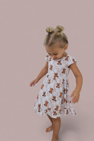 COZY BEAR DREAM RUFFLE DRESS