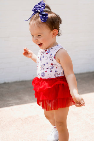 LITTLE MISS USA DREAM TUTU BODYSUIT DRESS