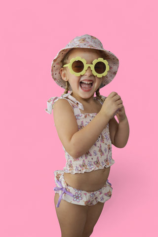 BLOSSOMIN’ BUTTERFLY DREAM SMOCKED TANKINI TWO PIECE SWIM SUIT