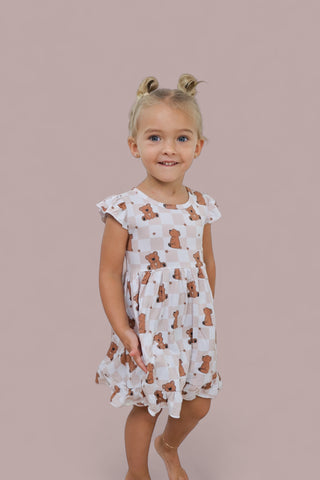 COZY BEAR DREAM RUFFLE DRESS