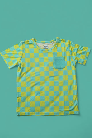 BE BOLD CHECKERS DREAM POCKET TEE