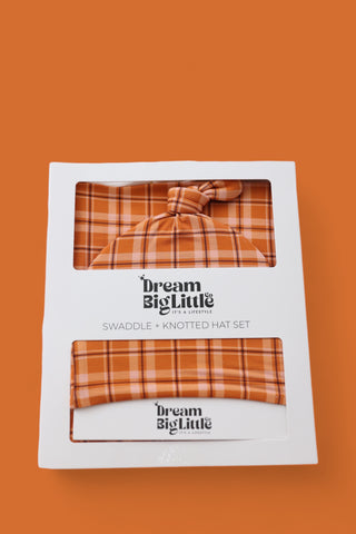 CIDER PLAID DREAM SWADDLE & BEANIE