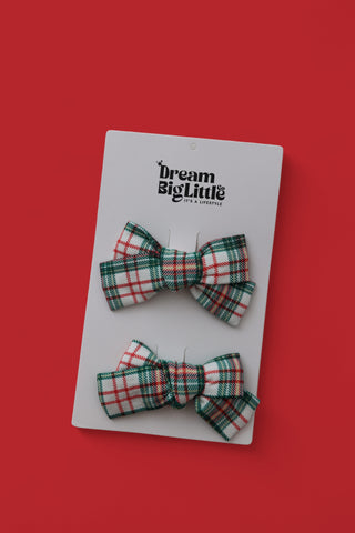 MERRY TARTAN  DREAM BOW HAIR CLIPS