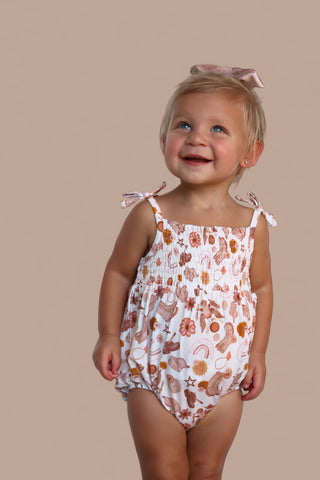 FLOWERS AND BOOTS DREAM BUBBLE ROMPER