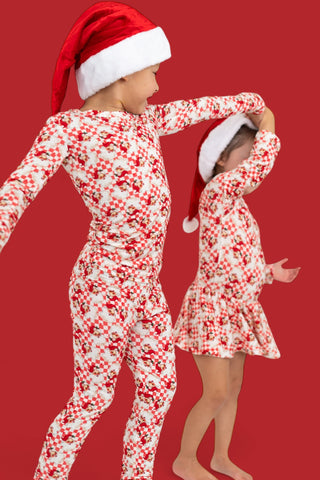 JOLLY SANTA CHECKERS DREAM BODYSUIT DRESS