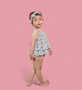 COASTAL COWGIRL DREAM SMOCKED TIERED BODYSUIT DRESS