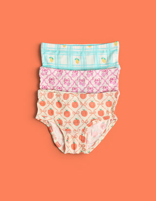 PEACH PERFECT BOWS DREAM GIRL'S BRIEF SET