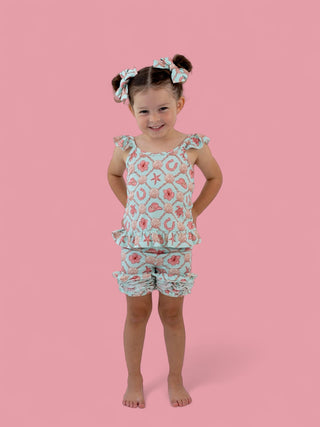 COASTAL COWGIRL DREAM RUFFLE SHORTS