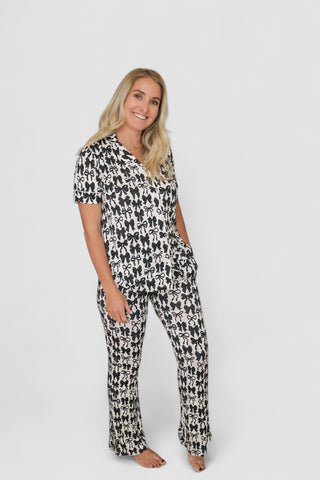 NEUTRAL BOWS SHORT SLEEVE WOMEN'S RELAXED FLARE DREAM SET