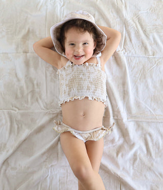 SANDY SHORES DREAM SMOCKED TWO PIECE SWIM SUIT