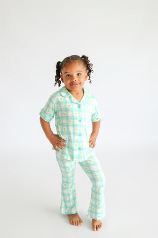 CITRUS GINGHAM DREAM GIRL'S FLARE SET