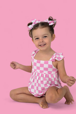 BUBBLEGUM CHECKERS DREAM BUBBLE ROMPER