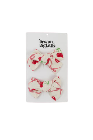 CHERRY BOW BERRY DREAM BOW HAIR CLIPS